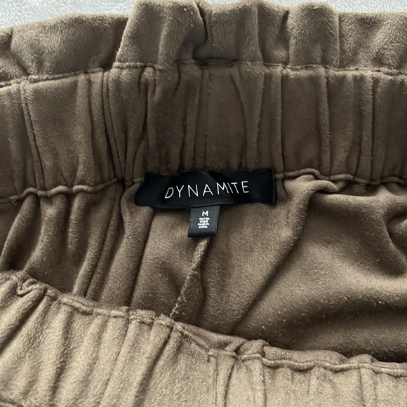 Dynamite faux suede paper bag skirt with tie belt - Picture 4 of 4